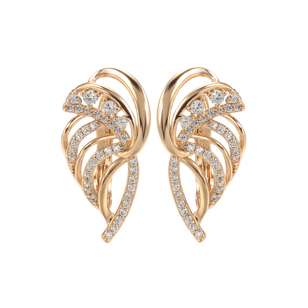 Shining Diva 18k Rose Gold Plated Copper Zircon Earrings Women