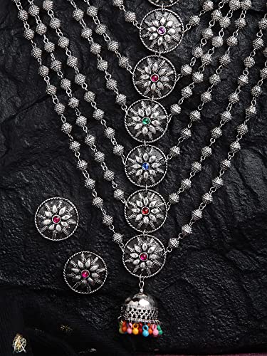 Shining Diva Oxidised Jewellery Set Women Traditional Necklace - Image 4