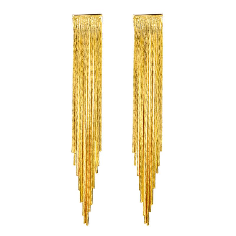 Shining Diva Tassel Earrings for Women and Girls - Gold - Image 2