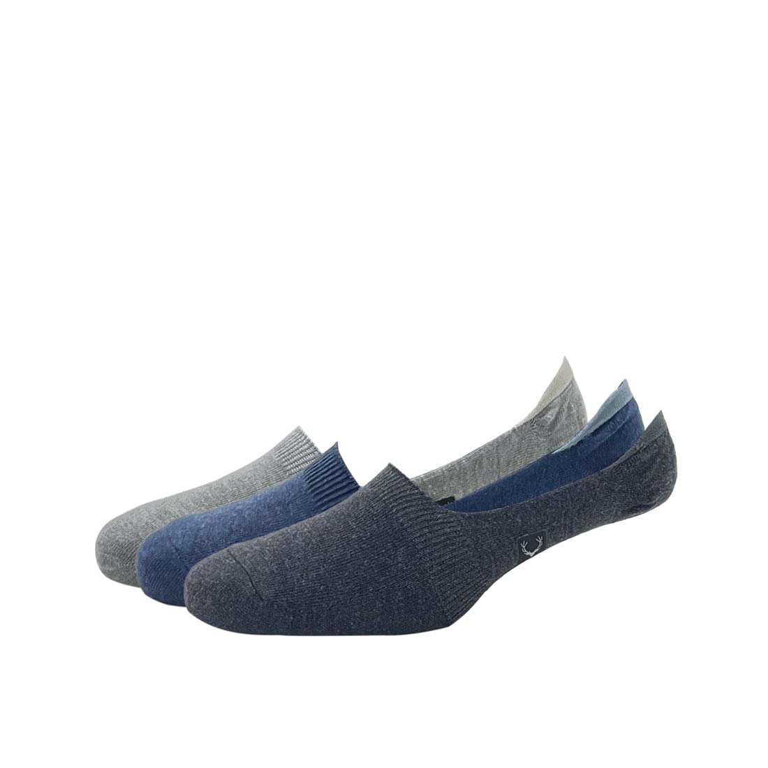 Allen Solly Men's Cotton No Show Socks Pack of 3 Light Grey Denim Charcoal