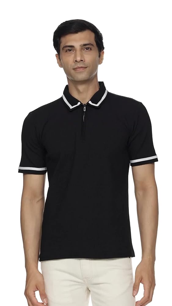 Leriya Fashion Textured Zipper Polo T Shirt for Men - Authentic Leriya Clothing | UrbanThreads - Image 3