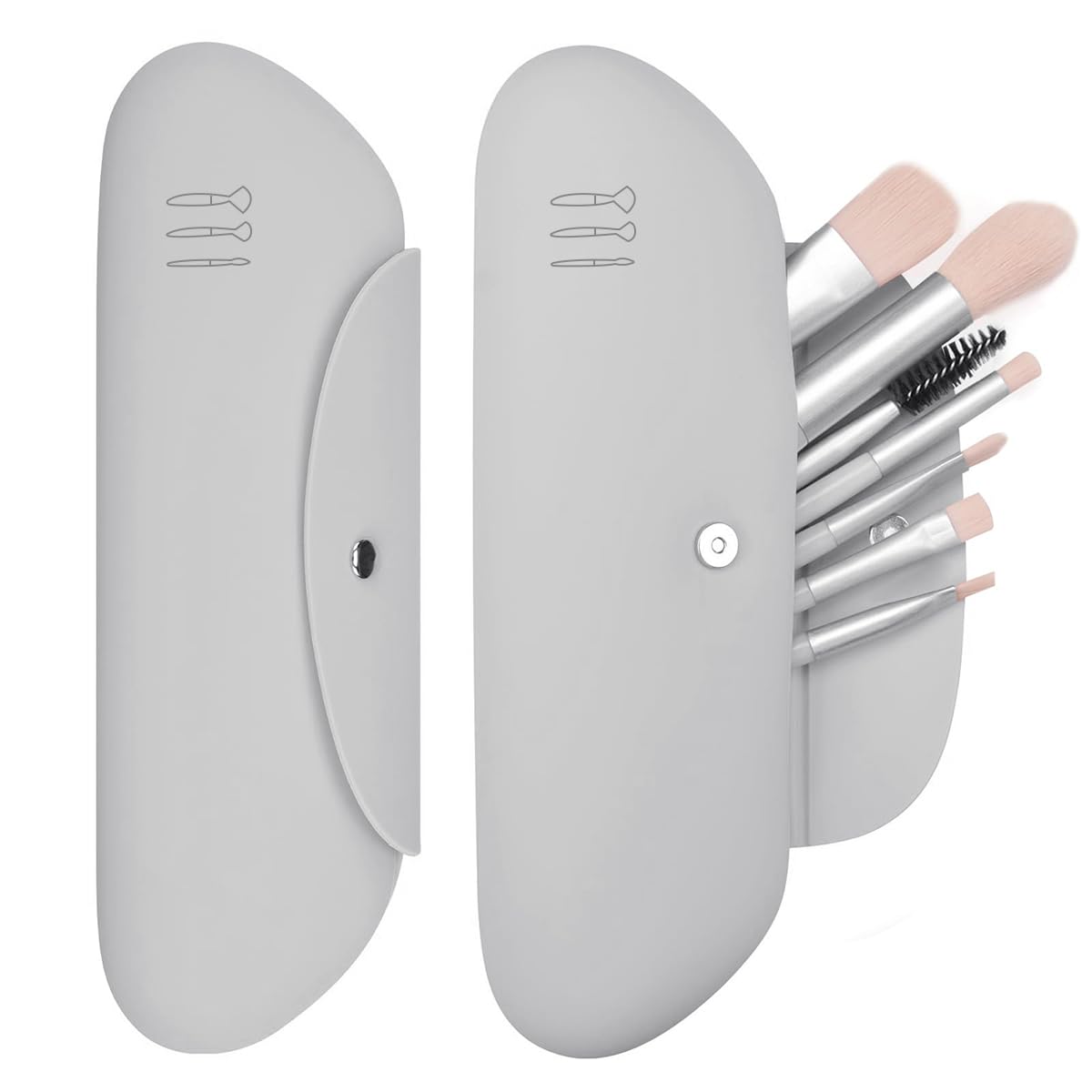 MAYCREATE Makeup Brush Holder Silicone Travel Pouch Case