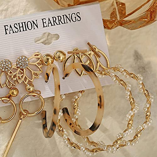 Shining Diva Metal Earrings 6 Pairs for Women and Girls - Image 5