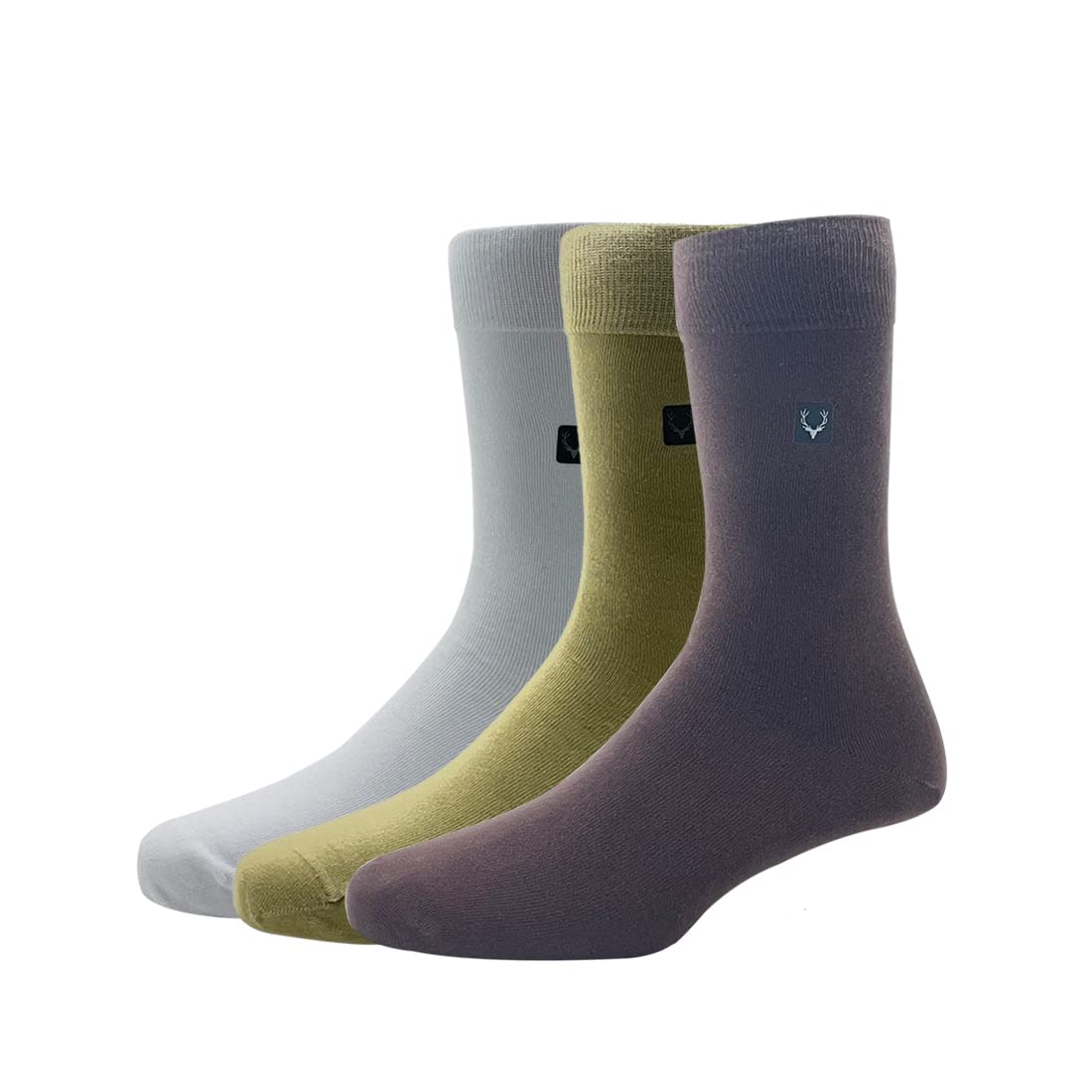Allen Solly Men's Cotton Full Length Socks Pack of 3 Beige Brown White