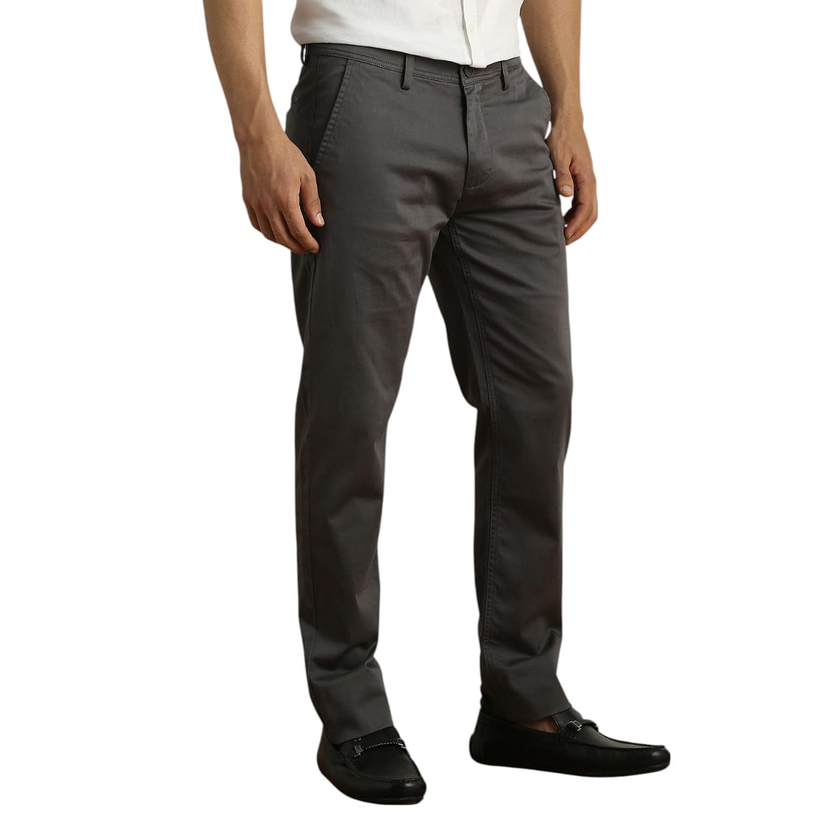 Peter England Men's Super Slim Fit Stretchable Cotton Trousers