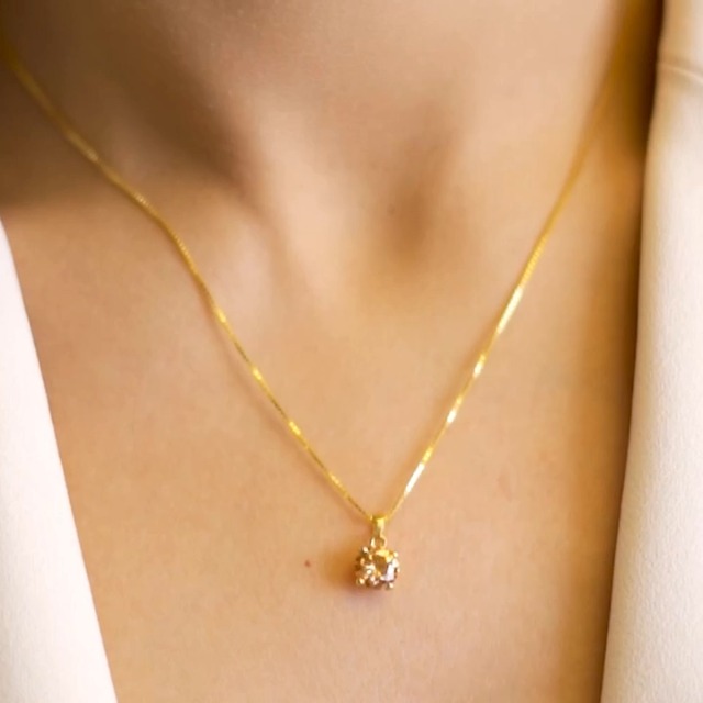 ZAVYA 925 Sterling Silver Refined Cubic Zirconia Gold Plating Pendant Necklace | Gift for Women and - Authentic ZAVYA Accessories | UrbanThreads - Image 3