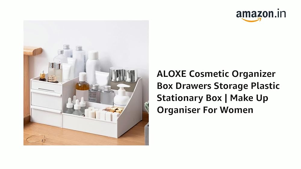 ALOXE Cosmetic Organizer Box Plastic Storage for Women - Image 3