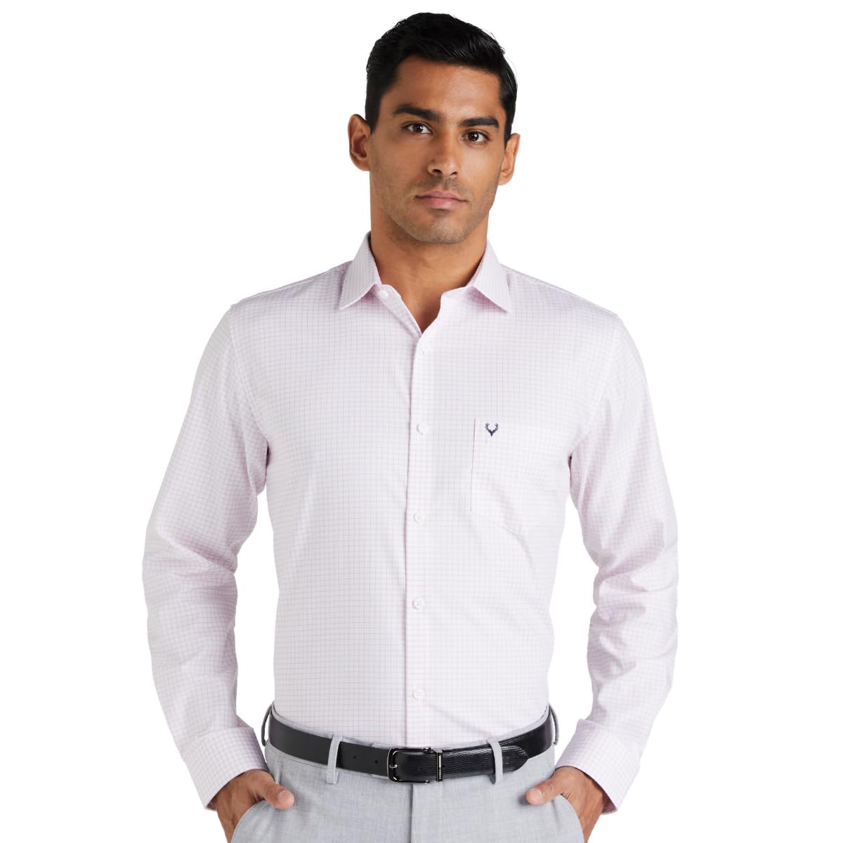 Allen Solly Men's Cotton Classic Fit Checkered Formal Shirt