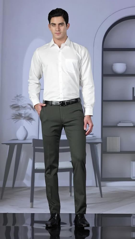 Peter England Men's Slim Fit Mid Rise Stretchable Trouser - Image 3