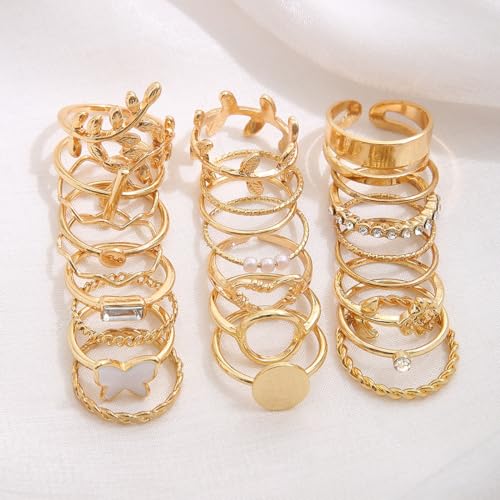 Shining Diva Set of 24 Gold Plated Rings for Women and Girls - Image 5