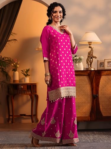 Libas Art Silk Blend Kurta Set - Elegant Woven Design | UrbanThreads.in - Image 3