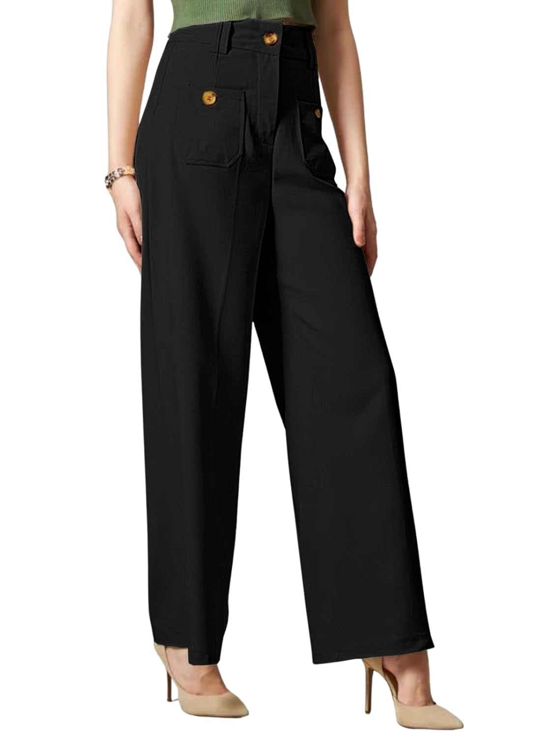 Leriya Fashion Trousers for Women – High Waist Korean Style Pants | Flared Formal Office Wear & Casu - Authentic Leriya Clothing | UrbanThreads