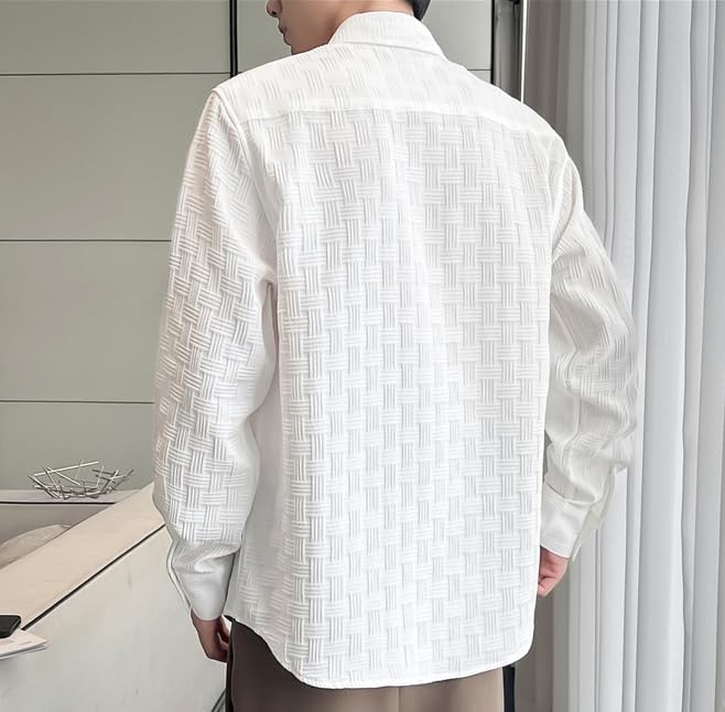 Leriya Fashion Men's Formal Button Down Shirt – Slim Fit Office Wear Shirt for Men | Textured Long S - Authentic Leriya Clothing | UrbanThreads - Image 4