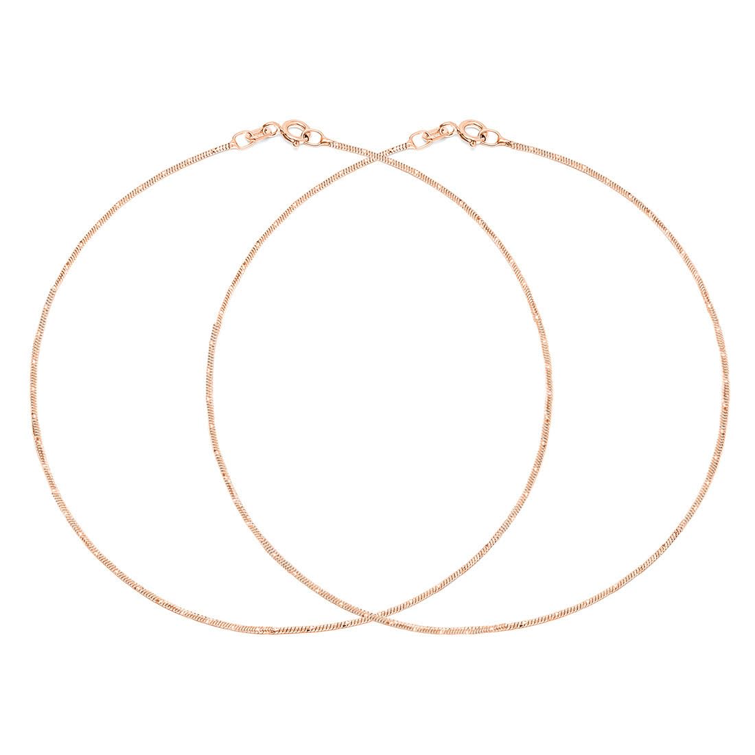 ZAVYA 925 Sterling Silver Rose Gold Anklet for Women