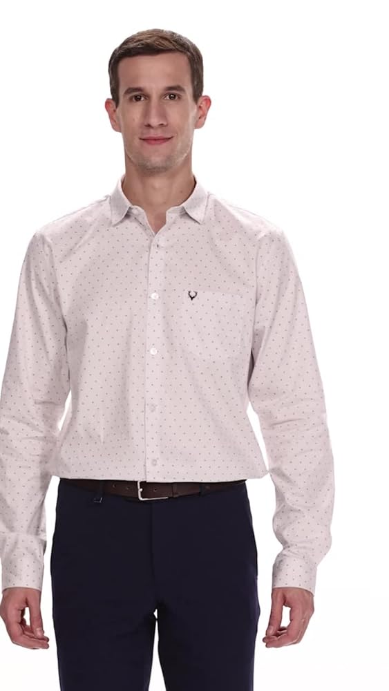 Allen Solly Men's 100% Cotton Slim Fit Printed Shirt - Image 3
