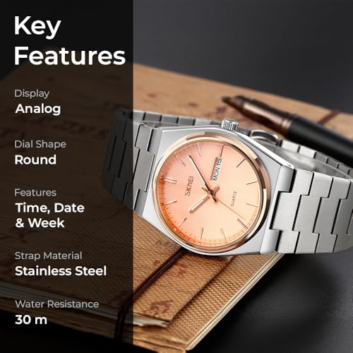 SKMEI Men's Analog Quartz Stainless Steel Watch - Image 4