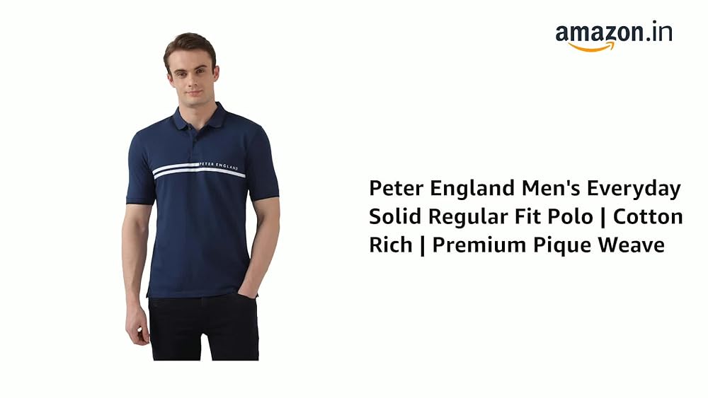 Peter England Solid Pique Polo - Image 3