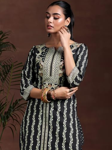 Libas Womens Printed Crepe Straight Kurta With Trousers and Dupatta - Authentic Libas Clothing | UrbanThreads - Image 5