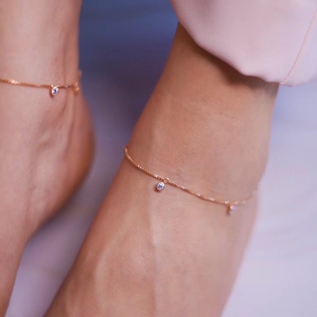 ZAVYA 925 Sterling Silver Rose Gold Plated Anklet Pair for Women | Gift for Women & Girls | With Cer - Authentic ZAVYA Fashion | UrbanThreads - Image 3