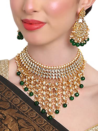 Shining Diva Traditional Pearl Kundan Choker Necklace Set for Women - Image 5