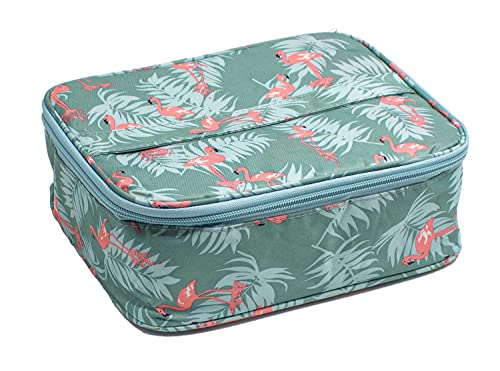 SKYFUN Nylon Portable Makeup Train Case Double Zipper Bag - Image 5