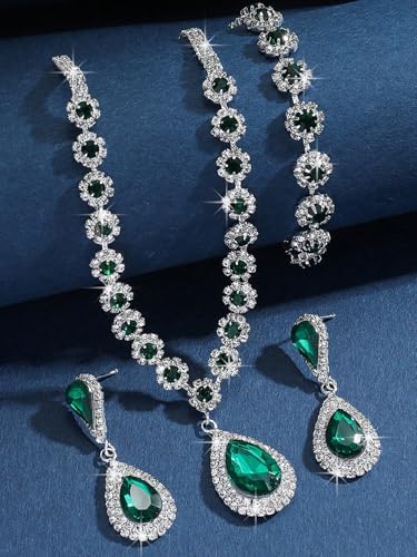 Shining Diva Fashion Necklace Earrings Bracelet Set for Women - Image 5