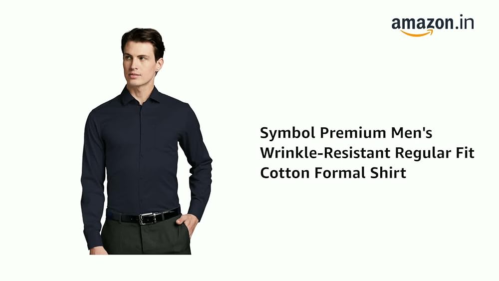 Symbol Men's Wrinkle-Resistant Regular Fit Cotton Formal Shirt - Image 3