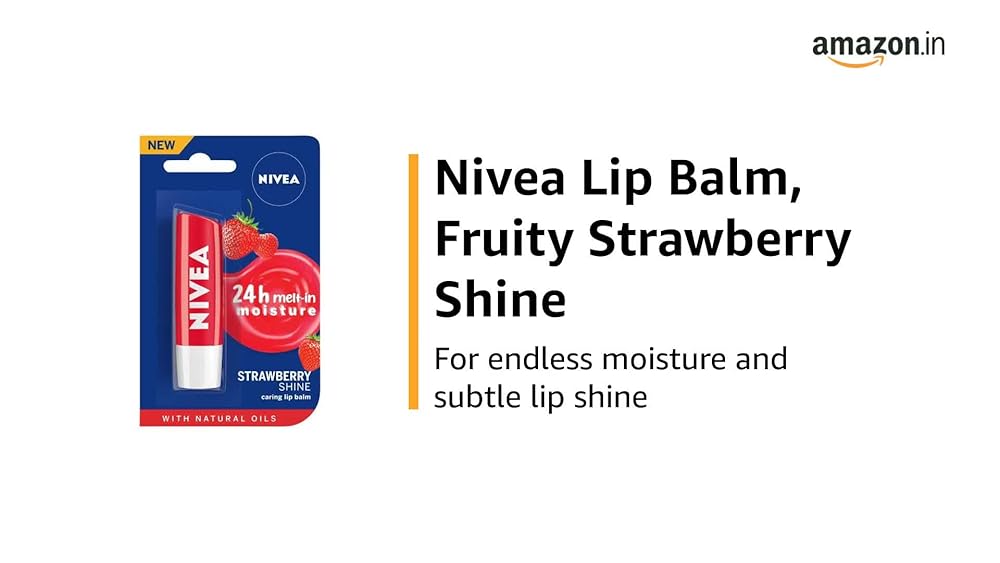 NIVEA Strawberry Shine Lip Balm 4.8gm Red Tint - Image 3
