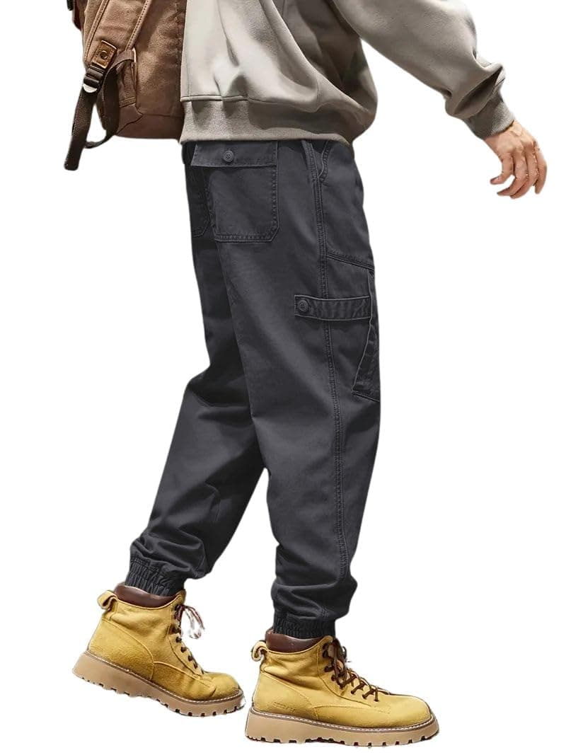 Leriya Fashion Men's Mid Rise Cargo Pants with 6 Pockets, Premium Cotton Drawstring Trousers, Comfor - Authentic Leriya Clothing | UrbanThreads