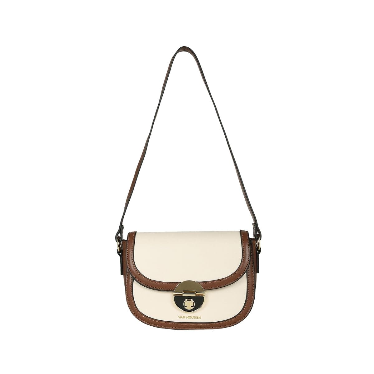 Van Heusen Women's Chic Sling Bag |Brown Contrast Lining| Detachable Strap - Authentic Van Bags | UrbanThreads