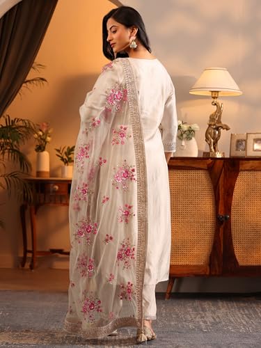 Libas Art Silk Blend Woven Kurta Set - UrbanThreads.in - Image 5