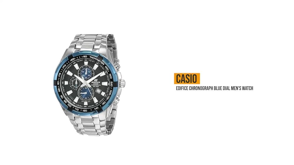 Casio Edifice Black Silver Chronograph Watch - Image 3