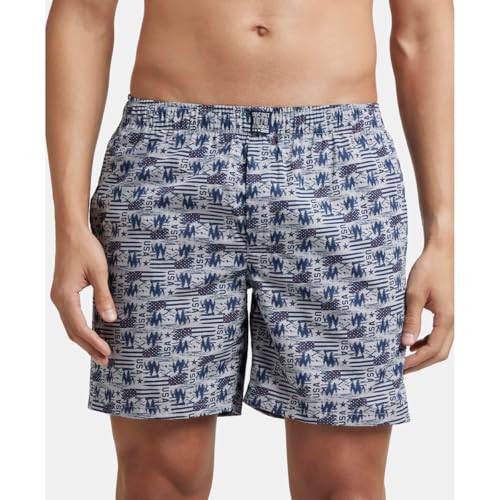 Jockey US57 Men's Mercerized Cotton Printed Boxer Shorts - Image 4