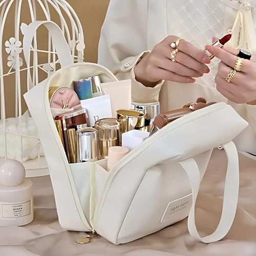 Gowloz Cosmetic Bag White Small Waterproof Travel - Image 5