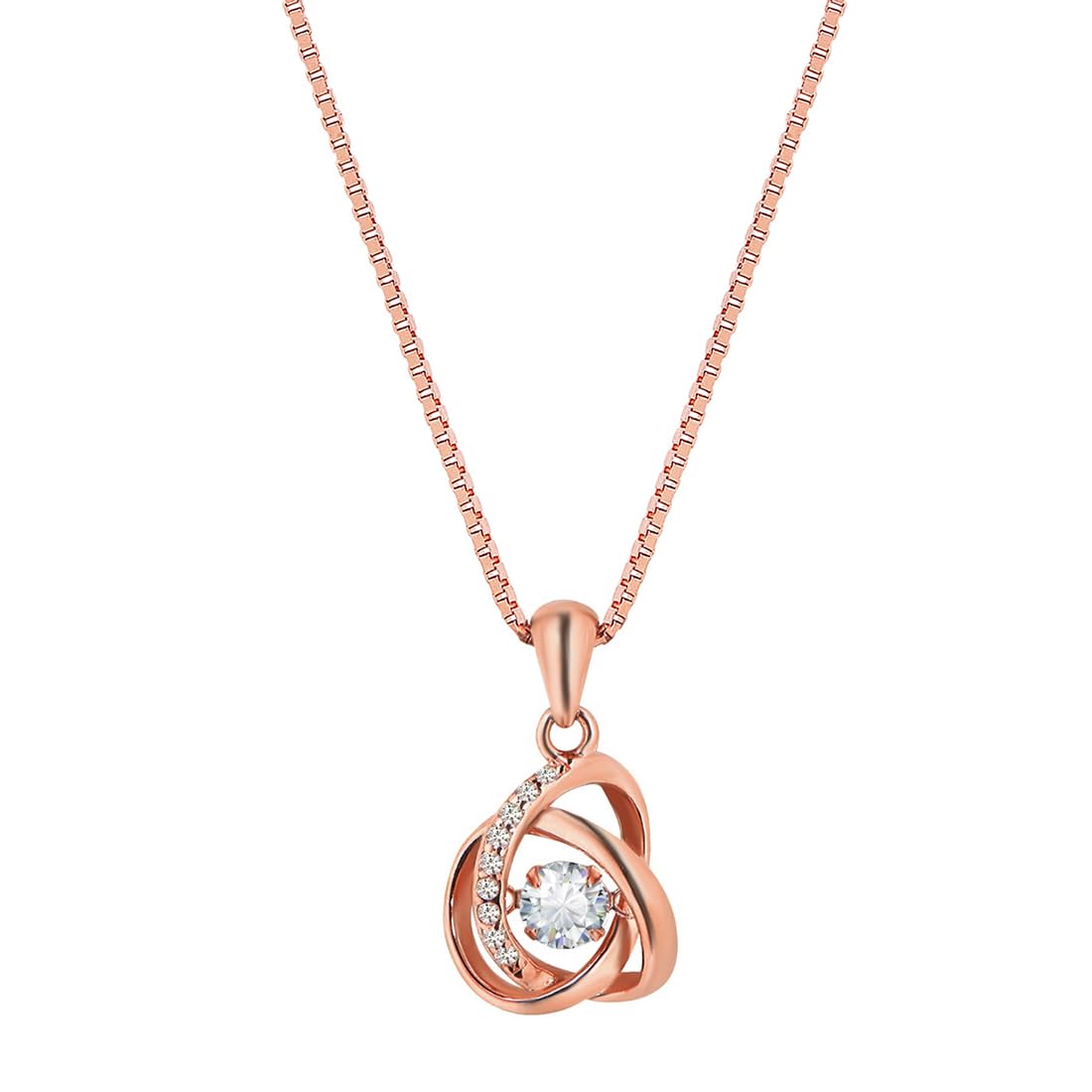ZAVYA 925 Sterling Silver Rose Gold Plated Necklace