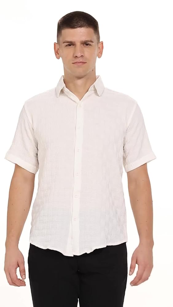Leriya Fashion Men's Formal Button Down Shirt – Slim Fit Office Wear Shirt for Men | Textured Short - Authentic Leriya Clothing | UrbanThreads - Image 3