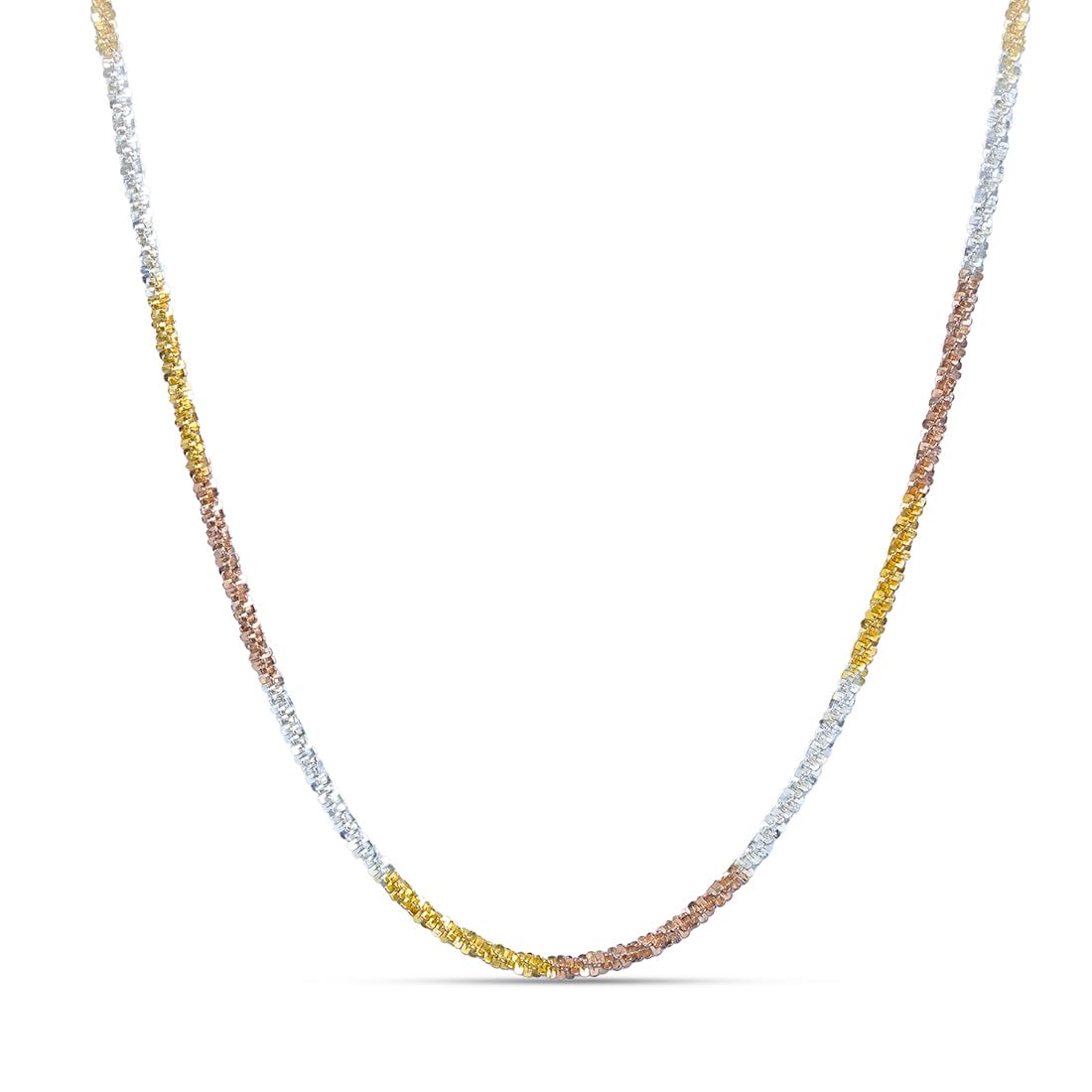 ZAVYA 925 Sterling Silver Twisted Accent Rhodium, Rose Gold &Gold Plated Chain Necklace|Gift for Wom - Authentic ZAVYA Accessories | UrbanThreads