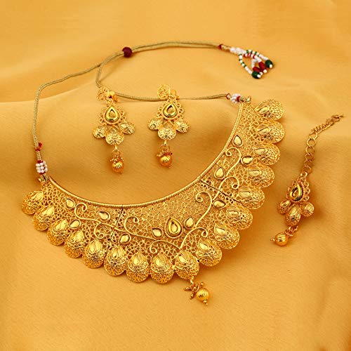 Sukkhi LCT Gold Plated Pearl Choker & Long Haram Necklace Set - Image 5