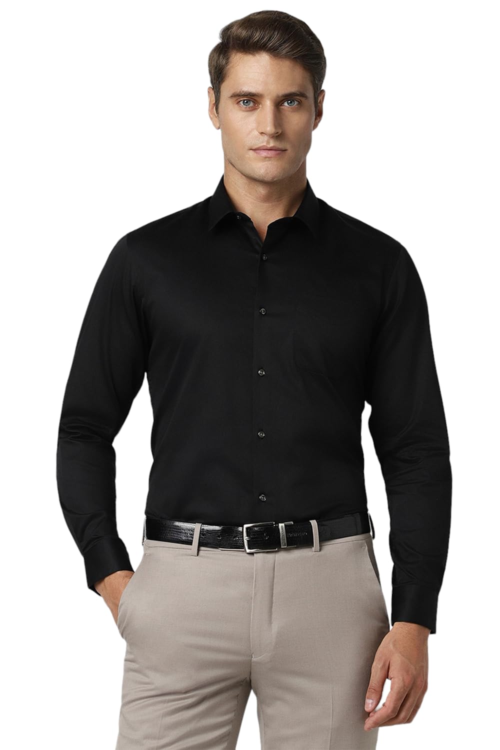 Peter England Satin Sheen Shirt Grey