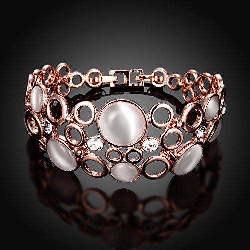 Shining Diva 18k Rose Gold Opal Bracelet for Girls and Women - Image 4
