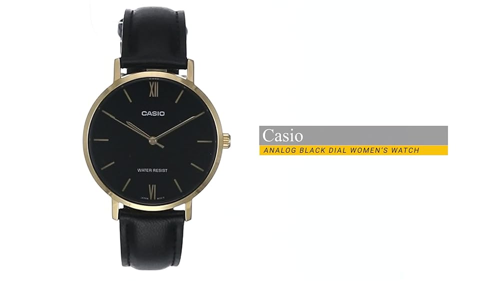 Casio Enticer Black & Gold Women's Watch - Image 3