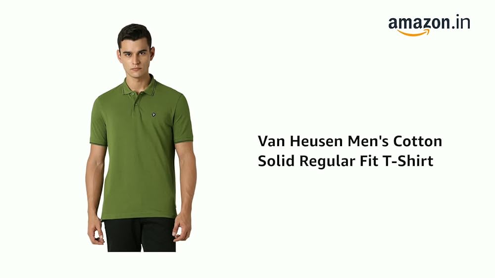 Van Heusen Men's Cotton Solid Regular Fit T-Shirt - Image 3