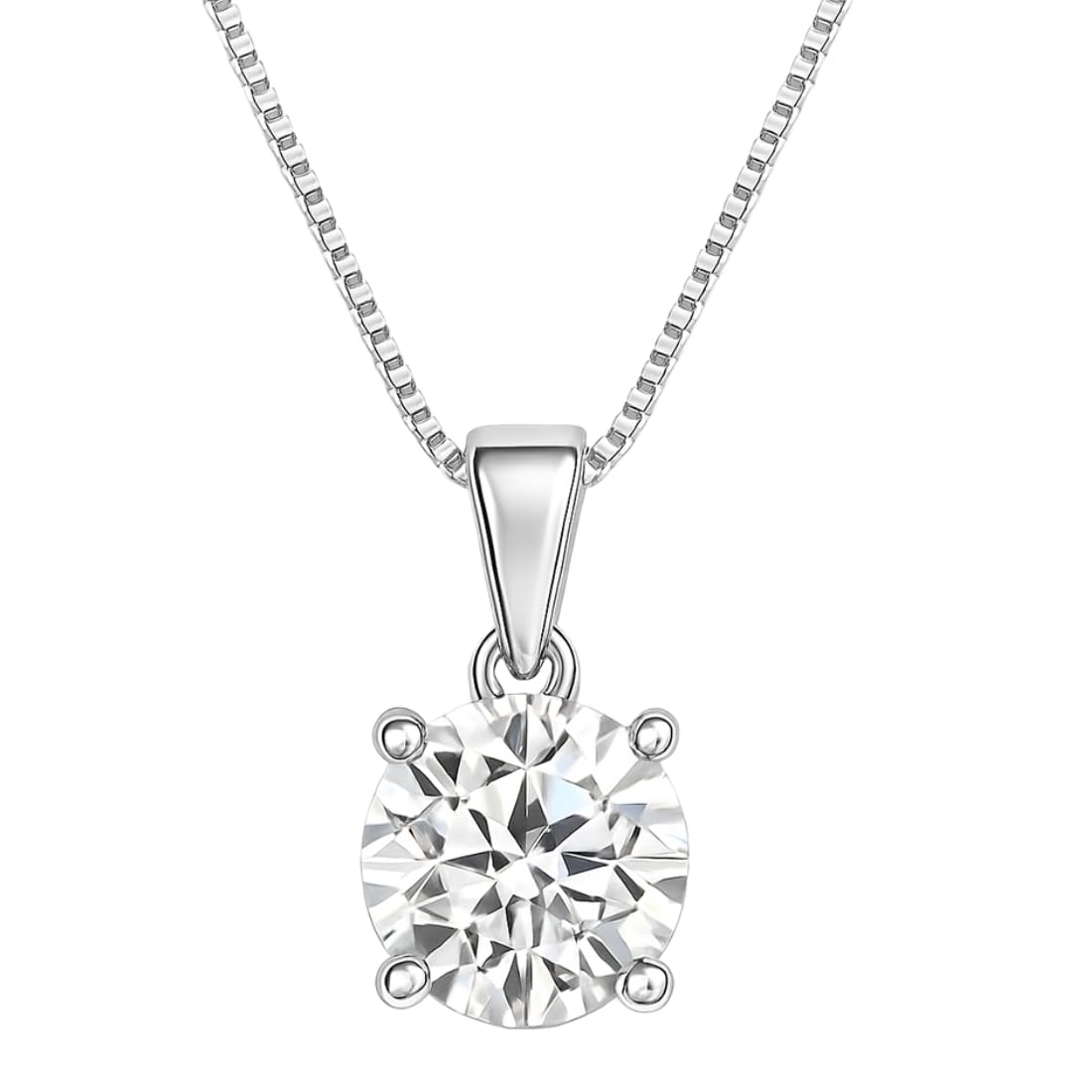 ZAVYA 925 Sterling Silver Rhodium Plated Necklace Women
