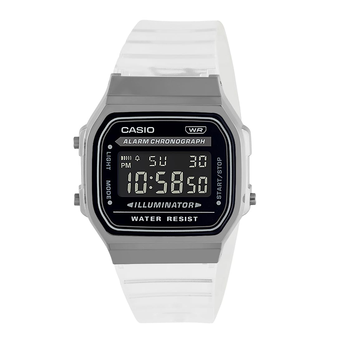 Casio Vintage Digital Watch Black Transparent 80s Retro