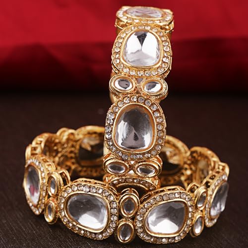 Shining Diva Kundan Bangles for Women - Parineeti Chopra Inspired - Image 5