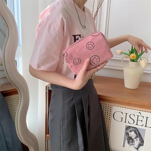 Street27 2pcs Corduroy Cosmetic Bag Travel Makeup Pouch - Image 4