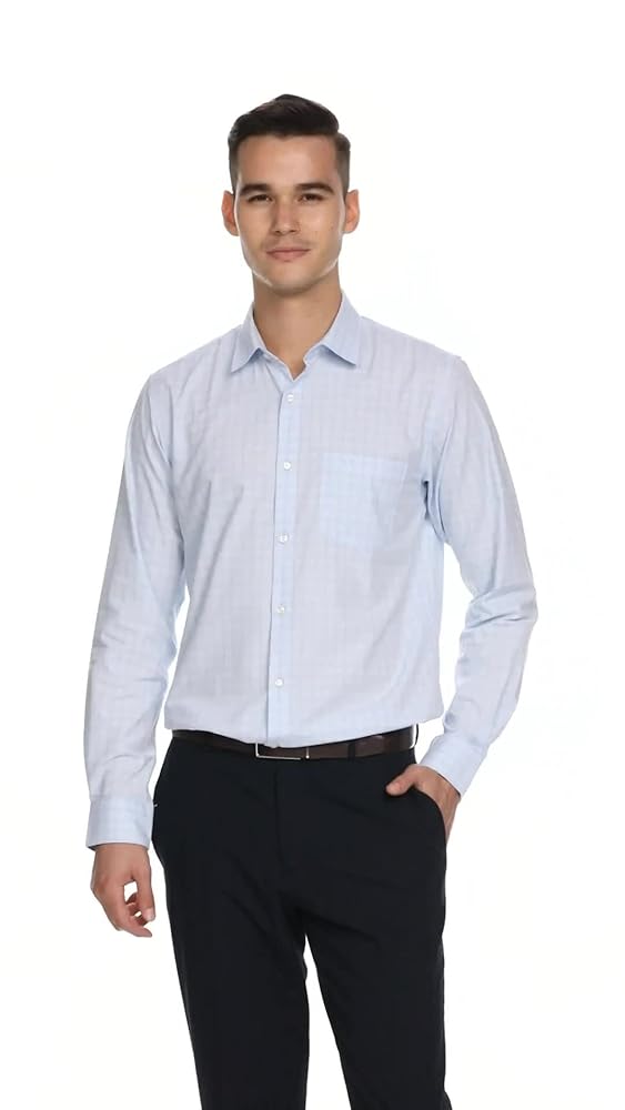 Peter England Men's Slim Fit Checkered Shirt Cotton-Rich - Image 3