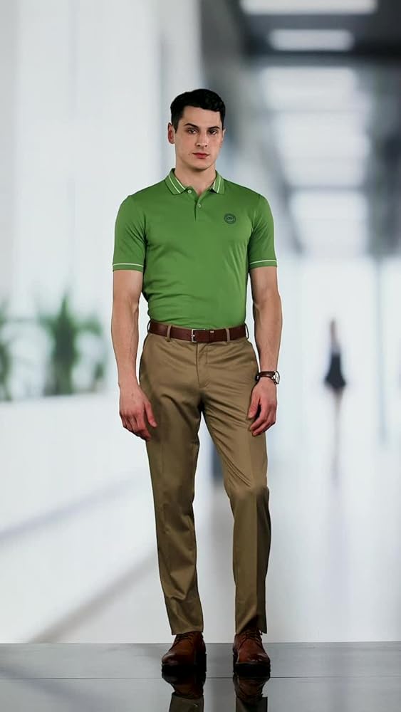 Peter England Men's Regular Fit Insignia Half Sleeve Polo - Image 3