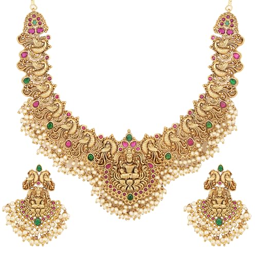 Shining Diva Pearl Choker Traditional Jewellery Set for Women - Image 2