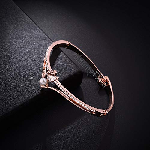 Shining Diva 18k Rose Gold Bracelet for Women and Girls - Image 5